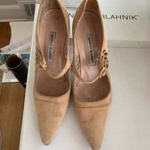 Manolo blahnik pale pink Mary Jane size 38